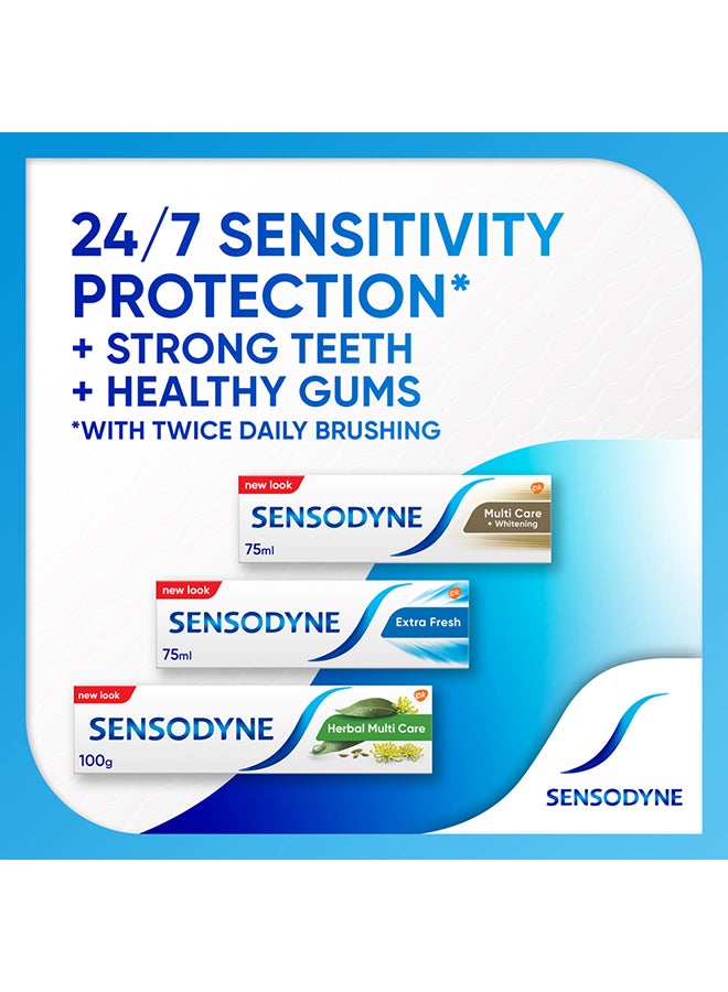 "Sensodyne Cavity + Sensitivity 24h Dual Protection Toothpaste 75ml for sensitive teeth and cavity protection" "Sensodyne Cavity + Sensitivity 24h Dual Protection Toothpaste 75ml for sensitive teeth and cavity protection"